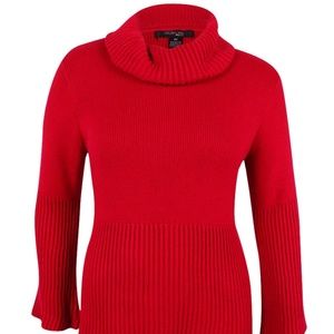 NWT Style & Co. Women's Plus Size Cowl Neck Bell Sleeve Babydoll Sweater Red 3X